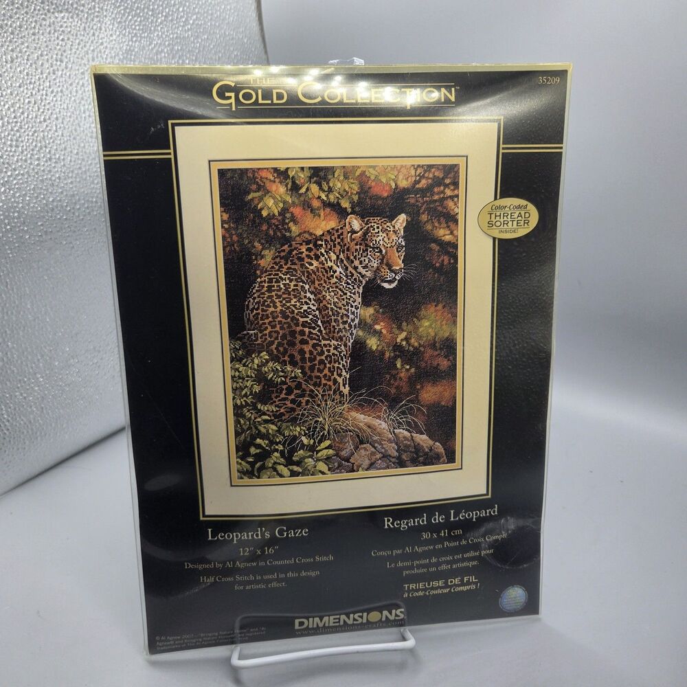 Dimensions The Gold Collection Cross Stitch Kit - Leopards Gaze 35209 2007 New